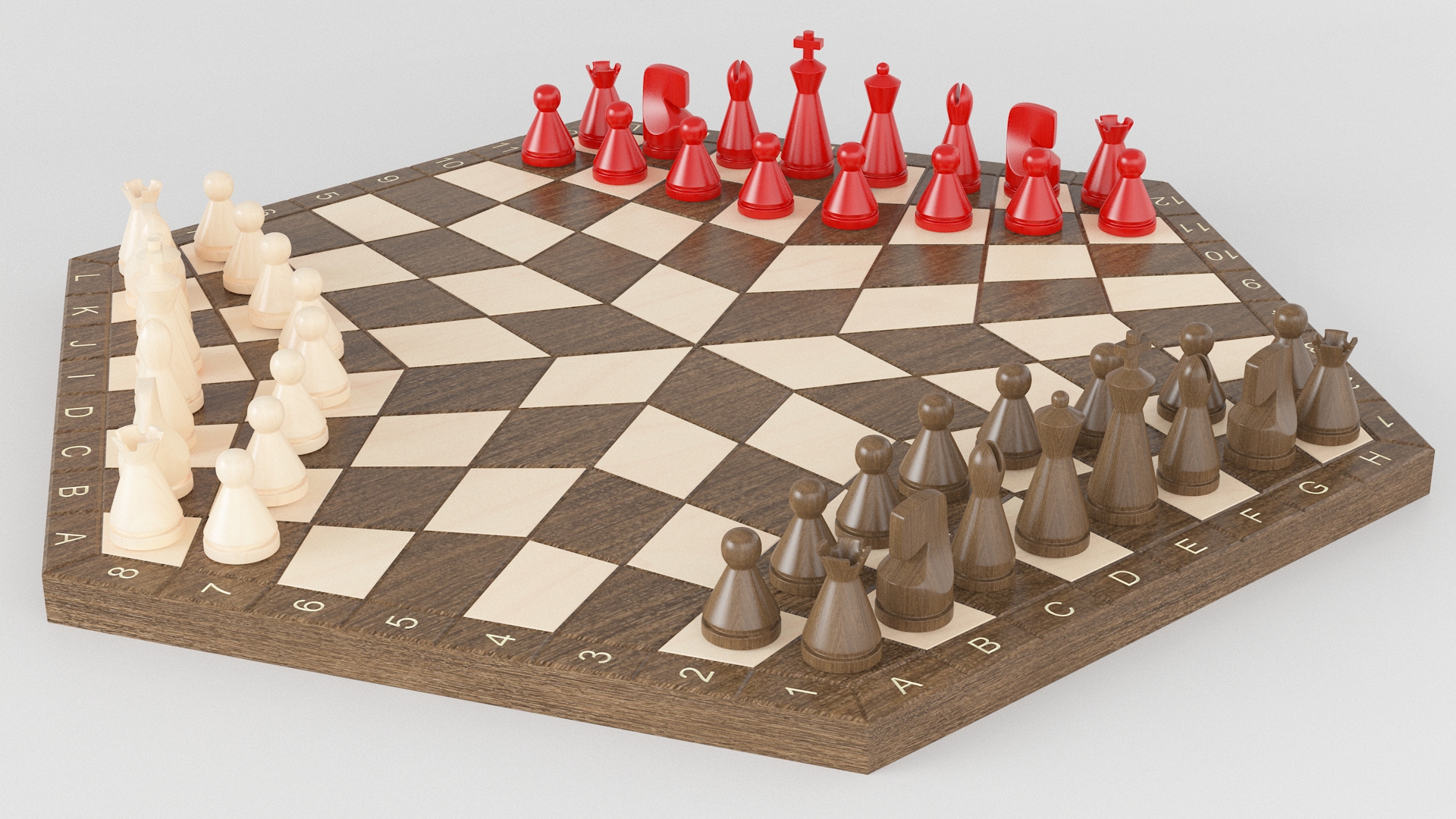 Playing Wooden Chess - Free 3D Model by Namora2003